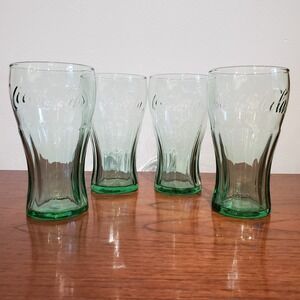 Coca-Cola Green Drinking Glass by Libbey - Holds 17.2 fl oz - set of 4